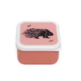 Petit Monkey lunchbox set | black animals roze