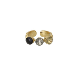 Camps & Camps ring Swarovski Trio Ring Jet Black