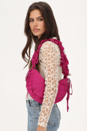 My Jewellery fuchsia crossbody met ruffles