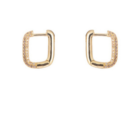 Go Dutch Label oorbellen | shiny oval hoop goud champagne