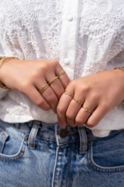 My Jewellery ring | verstelbare mix ring kleine rondjes goud.