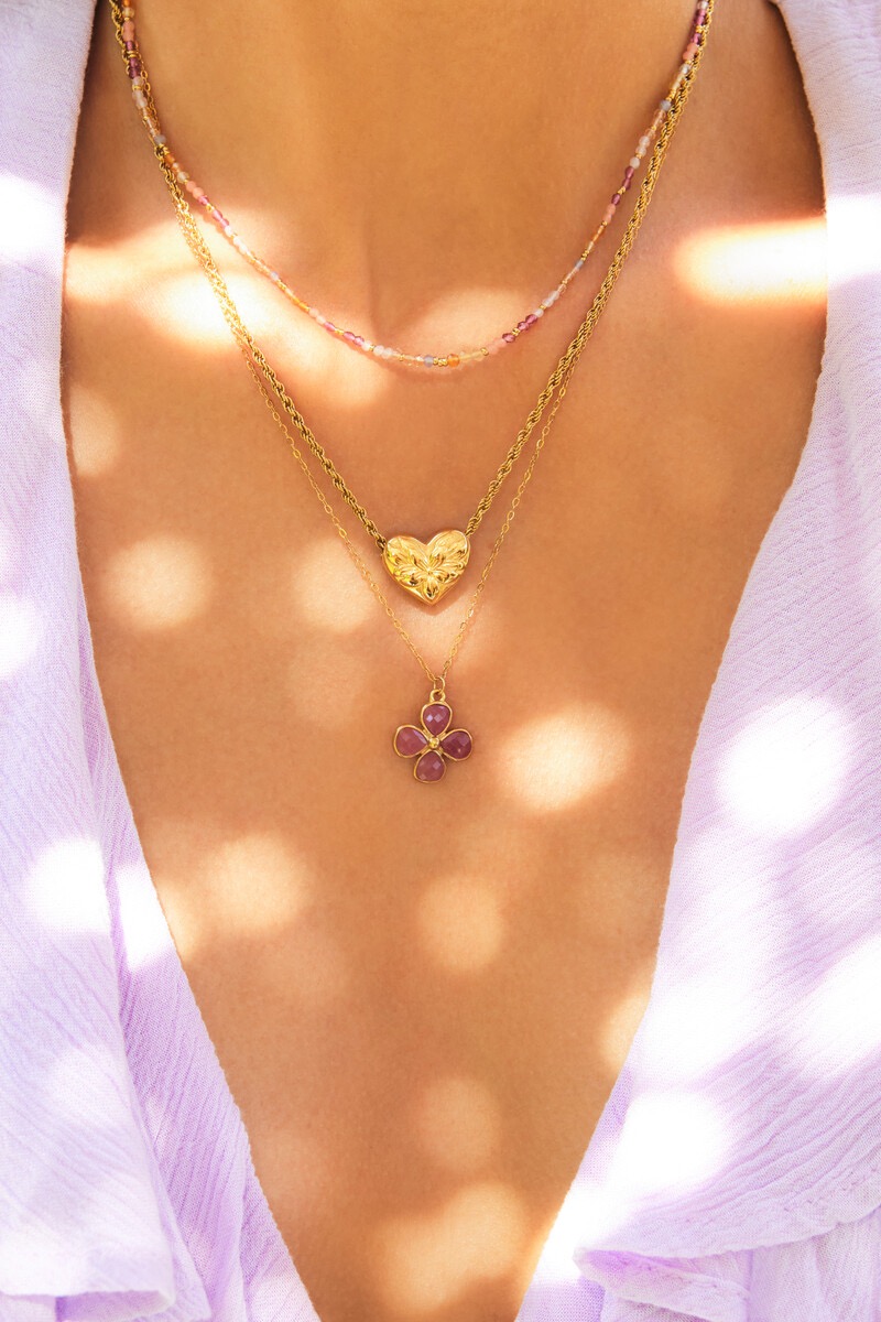 My Jewellery Botanical ketting met bloemen hart