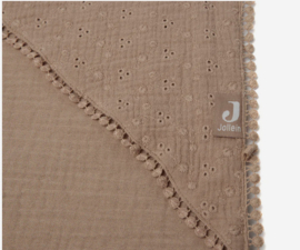 jollein badcape Embroidery 75x75cm biscuit