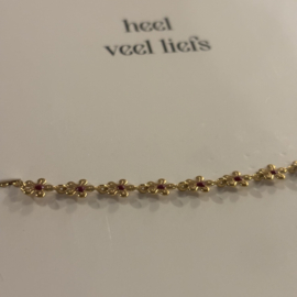 Zusss mooimakers armband met bloemen roze goud