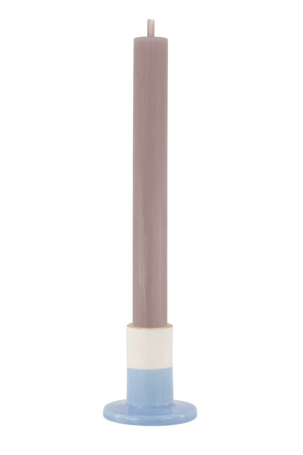 zusss kandelaar keramiek s wit/blauw