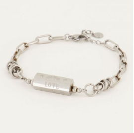 My Jewellery armband | armband schakels met love bedel zilver*