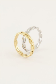 My jewellery ring | goud iconic ring gevlochten.*
