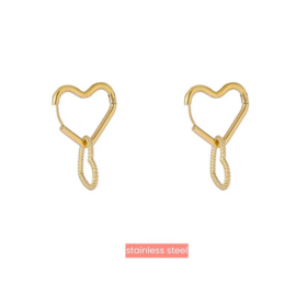 Go Dutch Label oorbellen Double Hoop Earring - 14K