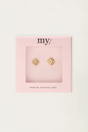 My jewellery oorbellen studs poolster strass goud