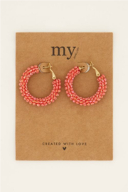 My Jewellery oorbellen | Oranje kralen oorringen*