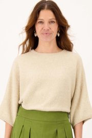 Zusss boot hals sweater 3/4 mouw grijs/oyster