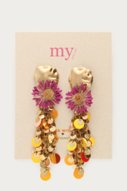 My Jewellery Statement oorhangers met bloem & muntjes