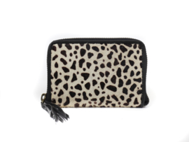 Bear Design | animal leren ritsportemonnee black dot