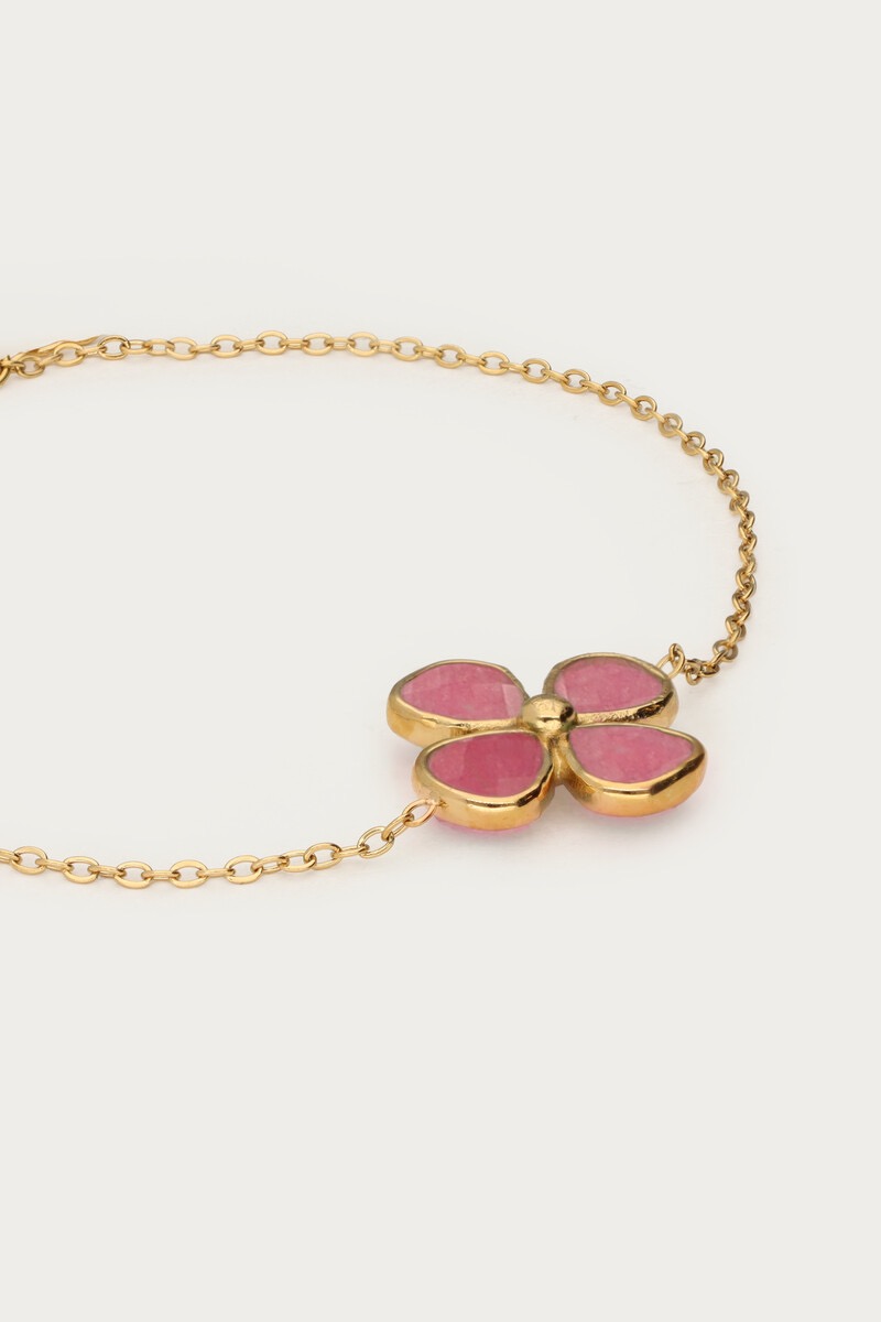 My Jewellery Botanical armband met roze klaver
