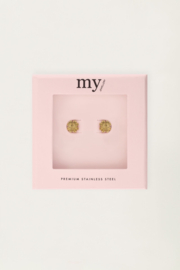 My jewellery oorbellen studs klaver bloem goud