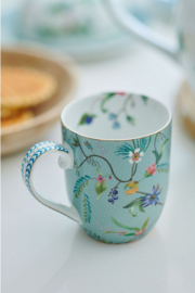 Pip studio jolie mok klein flowers | blauw 145 ml