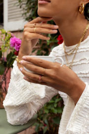 My jewellery verstelbare ring Vintage minimalistische twisted goud