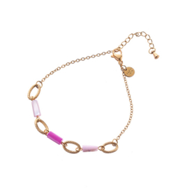 Go Dutch Label armband  - 14k + lilac