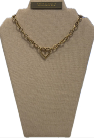 rose en camellia ketting grof met hart