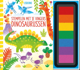 Boek Stempelen met je vingers dinosaurussen | knutselboek