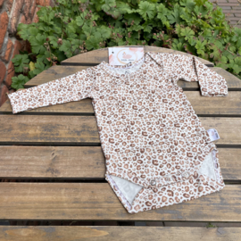 Petite Jenni lange mouw romper panter print