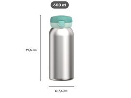 Mepal little dutch Campus RVS drinkfles met flipdop 600 ml  - Forest Friends