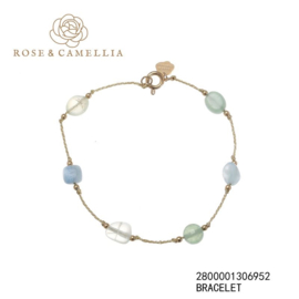 rose en camellia armband blauw