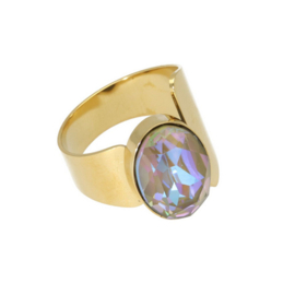 Camps & Camps ring Swarovski Grey Delight Oval Ring