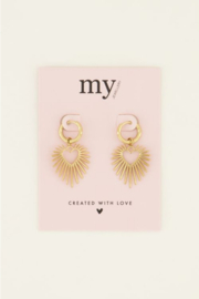 My Jewellery oorbellen | Oorringen met hart zonnestraal goud