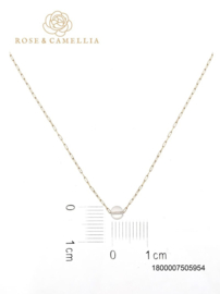 rose en camellia ketting grijs steen klein