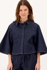 zusss denim blouse wijde mouw