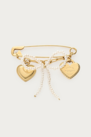 My Jewellery broche Pin met bedels en imitatie parels goud