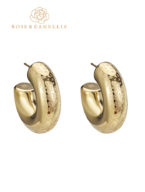 rose en camellia oorbellen hoops panterprint