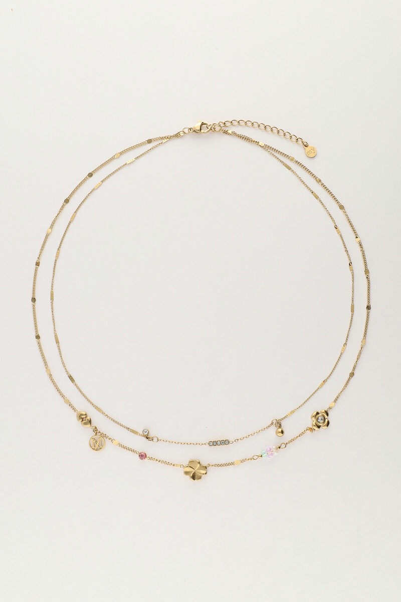 My Jewellery Dubbele ketting met bedels "dreams come true" goud