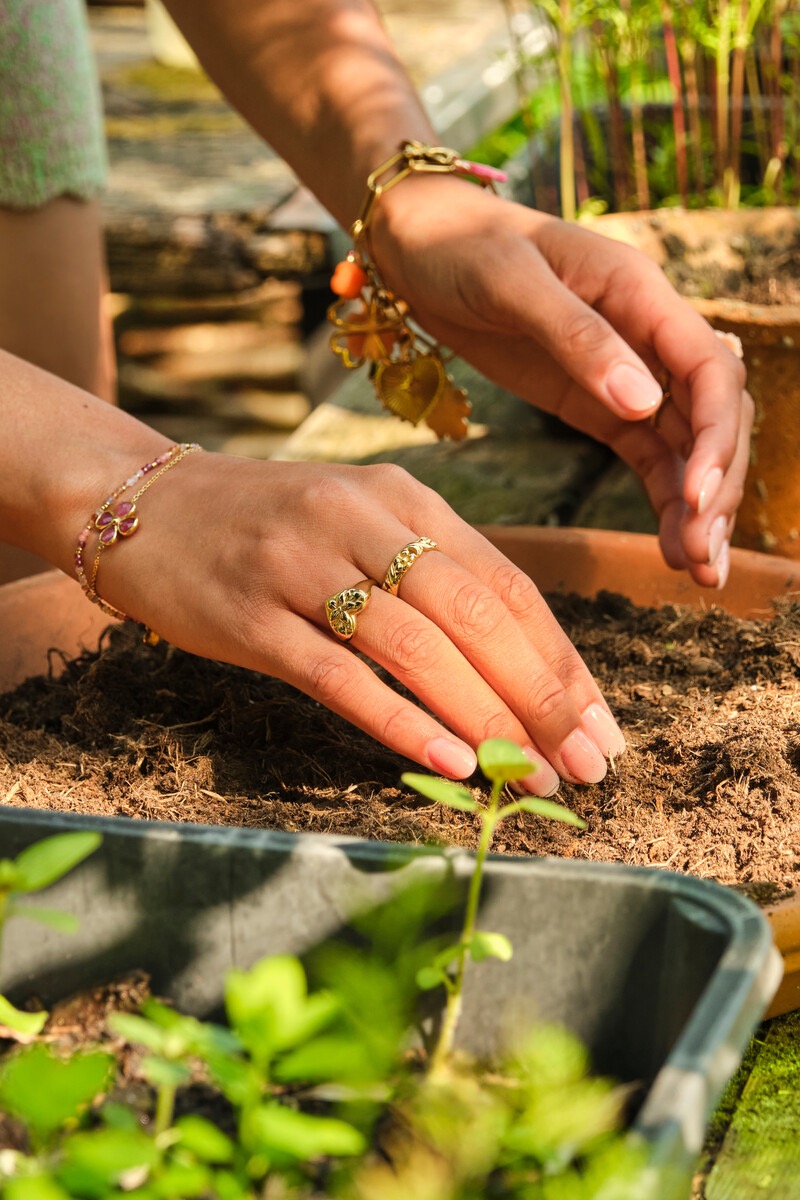 My Jewellery Botanical statement ring met bloemen hart