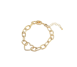Go Dutch Label armband grove schakels met hart 14K
