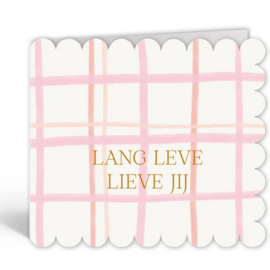 Studio Mie wenskaart geschulpt lang leve lieve jij