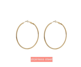 Go Dutch Label oorbellen Essential Hoop - 14K - 40x1.2 mm