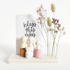 SPJ | houten standaard quote & droogbloemen