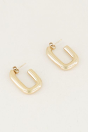 My Jewellery oorbellen | hoekige ovaal goud