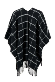 Zusss poncho | ruit zwart