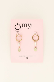 My jewellery clip oorbellen parel en munt goud