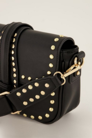 MY Jewellery tas | zwarte schoudertas met goudkleurige studs