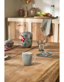 Pip Studio Mok groot-Blooming Tales blauw 350ml