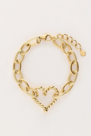 My jewellery armband met twist en hartjes goud