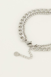 My Jewellery armband | dubbele schakelarmband met slotje zilver *