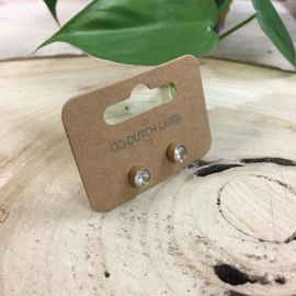 Go Dutch Label oorbellen | knopjes diamant goud.