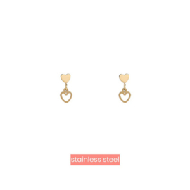 Go Dutch Label Oorbel Heart Dangle Stud - 14K