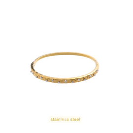 Go Dutch Label armband Crossed Pearl bangle goud