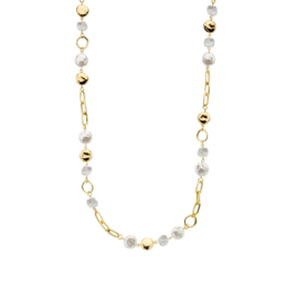 biba ketting lang goud met glasparels